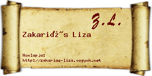 Zakariás Liza névjegykártya